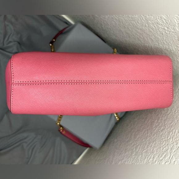 Michael Kors Pink Saffiano Leather Small Jet Set Travel Tote Shoulder Bag - Picture 5 of 7